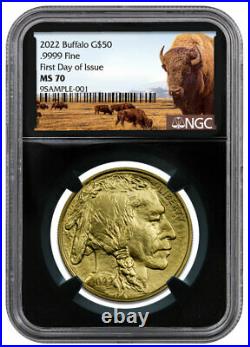 2022 1 oz Gold Buffalo $50 Coin NGC MS70 FDI BC Buffalo Label SKU66487 PRESALE