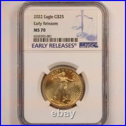 2022 $25 1/2 Oz Gold Eagle NGC MS70 Early Releases