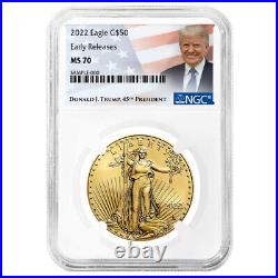 2022 $50 American Gold Eagle 1 oz NGC MS70 ER Trump Label