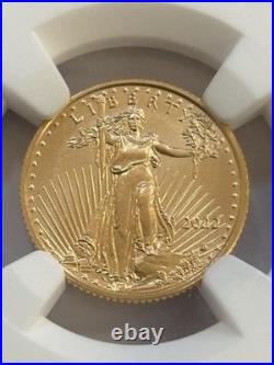 2022 $5 1/10 oz American Gold Eagle Type 2 NGC MS69 First Year. 9999 Fine Gold