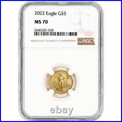 2022 American Gold Eagle 1/10 oz $5 NGC MS70