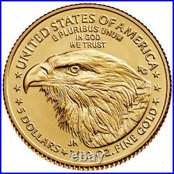 2022 American Gold Eagle 1/10 oz $5 NGC MS70 First Day of Issue 1st Label