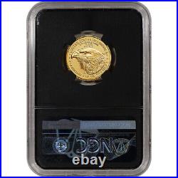 2022 American Gold Eagle 1/4 oz $10 NGC MS70 First Day of Issue Grade 70 Black