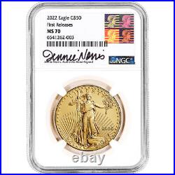 2022 American Gold Eagle 1 oz $50 NGC MS70 First Releases Jennie Norris Label