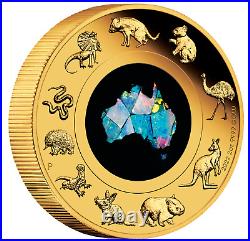 2022 Australia Great Southern Land Opal 2oz Gold $200 Proof Coin NGC PF70 FR