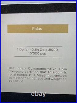 2022 CIT Palau American Football Shaped 0.5g. 9999 Gold Proof Coin NGC 70 FR