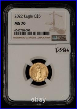 2022 G$5 1/10 oz Gold American Eagle NGC MS 70 SKU-G5866