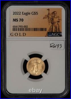 2022 G$5 1/10 oz Gold American Eagle Tenth-Ounce NGC MS 70 SKU-G6193