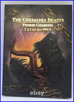 2022 Germania Beasts GRADED 2 x 1 oz Silver Fenrir Geminus TOP POP X 2