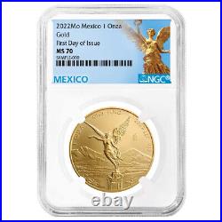 2022 Gold Mexican Libertad Onza 1 oz NGC MS70 FDI Mexico Label