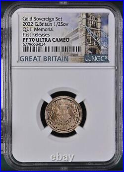 2022 Great Britain Gold Proof 1/2 Sovereign. First Release NGC PF 70. MEMORIAL