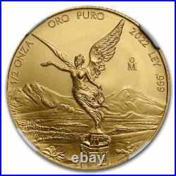 2022 Mexico 1/2 oz Gold Libertad MS-70 NGC (ER, Coat of Arms) SKU#256286