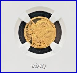 2022 Mongolia G1000T 1/10ozt. 9999 Gold Magnificent Ram High Relief NGC PF 70UC