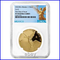 2022 Proof Gold Mexican Libertad Onza 1 oz NGC PF70UC FDI Mexico Label