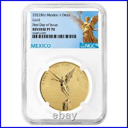 2022 Reverse Proof Gold Mexican Libertad Onza 1 oz NGC PF70 FDI Mexico Label