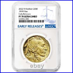 2022-W Proof $50 American Gold Buffalo NGC PF70UC ER Blue Label