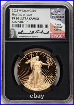 2022-W Proof Gold Eagle 1 oz FDI Anna Cabral NGC MS70 2022-W Proof Gold Eagle 1 oz FDI Anna Cabral NGC MS70