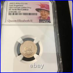 2022 gold krugerrand Qe Platinum Jubilee PRIVY PF70 1/10