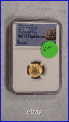 2022m Ngc Ms70 Spain Gold Spanish Doubloon/lynx Gold Coin 1 Of First 250 Struck