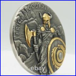 2023 2 oz Silver Niue Legendary Warriors Eric Bloodaxe Gilded Coin NGCX 10 MS70