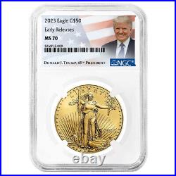 2023 $50 American Gold Eagle 1 oz NGC MS70 ER Trump Label