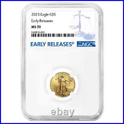 2023 $5 American Gold Eagle 1/10 oz NGC MS70 ER Blue Label