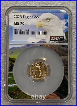 2023 American $5 Gold Eagle 1/10 oz NGC MS 70 Rare Bald Eagle Label