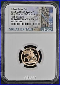 2023 Great Britain Gold Proof 1/2 Sovereign. First Release NGC PF 70 Coronation