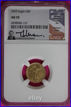 2023 MS 70 Gold Eagle $5 1/10 Ounce. 999 Fine NGC Thomas Uram Signature 162