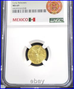 2023 Mexico 1/10 Onza Gold Libertad Ngc Ms 69 Early Releases Rare Gem Bu 1/10 Oz