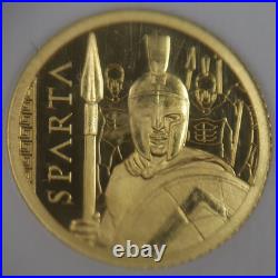 2023 NGC PF70 UCAM Cook Islands 1/2g Gold Sparta $5 Five Dollar Coin #58746A