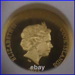 2023 NGC PF70 UCAM Cook Islands 1/2g Gold Sparta $5 Five Dollar Coin #58746A