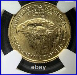 2024 1/10 Oz Gold Eagle $5 NGC MS70 Perfect Grade. 999 Fine Gold