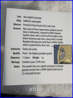 2024 1/8 Gold Sovereign Britain's salute to the Spitfire. Metal Inclusion