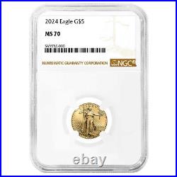 2024 $5 American Gold Eagle 1/10 oz NGC MS70 Brown Label