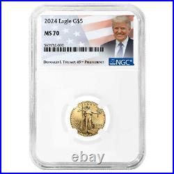 2024 $5 American Gold Eagle 1/10 oz NGC MS70 Trump Label