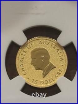 2024 Australia 15 Dollars Gold Kangaroo 0.9999 Fine P125 NGC MS69 Coin