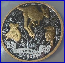 2024 Australia 2 oz Proof Gold Gilt NGC PF70 FDI 125th Anniversary Large Slab