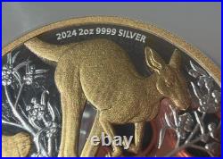 2024 Australia 2 oz Proof Gold Gilt NGC PF70 FDI 125th Anniversary Large Slab