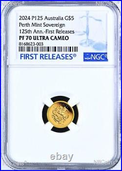 2024 Australia Quarter Sovereign GOLD $5 coin NGC PF70 FR King Charles III