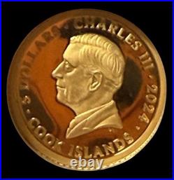 2024 Cook Islands $5 West Virginia Black Bear 1/2 Gram Gold Coin. 9999 Fine GOLD