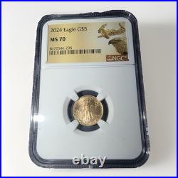 2024 Eagle G$5 NGC MS70 1/10th Oz Gold Coin FLAWLESS
