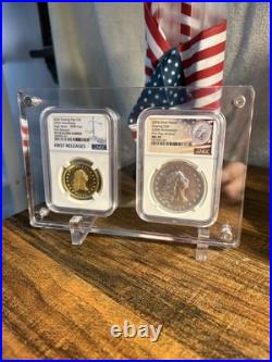 2024 Flowing Hair Gold and Siver two coin set