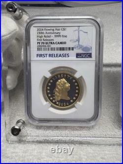 2024 Flowing Hair Gold and Siver two coin set