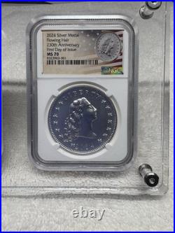 2024 Flowing Hair Gold and Siver two coin set