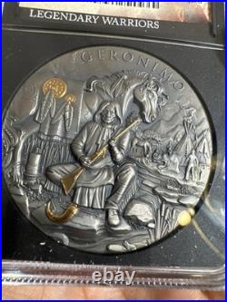 2024 Geronimo 2 oz High Relief Silver Antiqued & Gold Gilded NGCX MS10