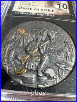 2024 Geronimo 2 oz High Relief Silver Antiqued & Gold Gilded NGCX MS10