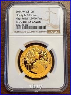 2024 Liberty & Britannia 1 oz Gold High Relief Proof NGC PF 70 Ultra Cameo