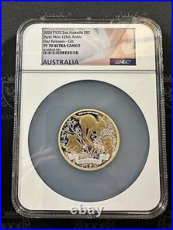 2024 P125 Australia 2 oz Silver Gilded NGC Pf70 1st Release Ultra Cameo