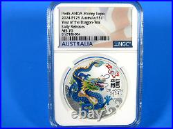 2024 P Australia, 3-Coin Set, Teal, Gold & Lilac, YOTD NGC Pf 70 Ucam ER 2024 P Australia, 3-Coin Set, Teal, Gold & Lilac, YOTD NGC Pf 70 Ucam ER